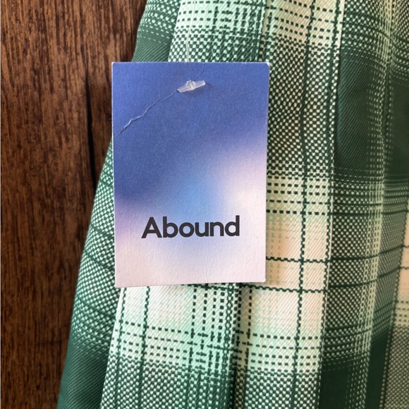 NWT Abound Pleated Mini Skirt in Green Plaid, size Large - Picture 6 of 6